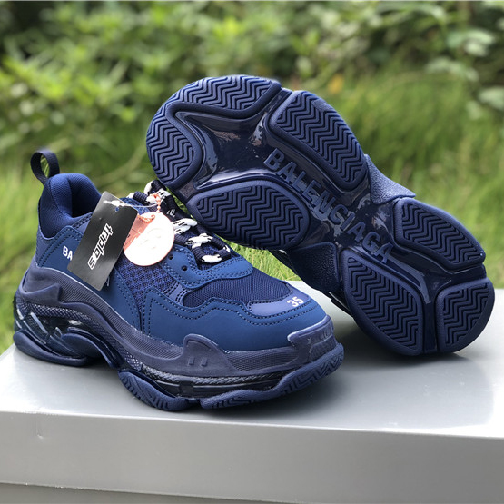 Balenciaga triple s store clear sole navy