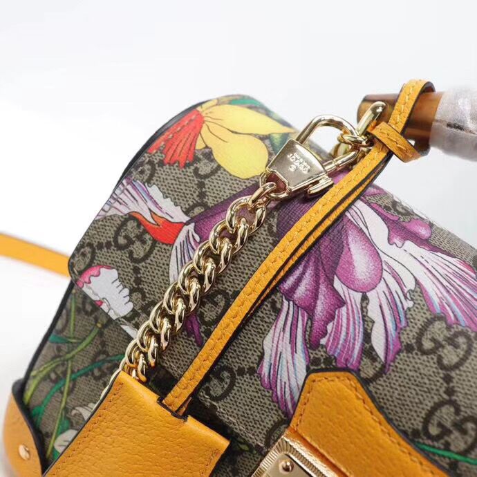 Padlock gg flora discount small bamboo shoulder bag